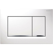 SIGMA20 SQUARE змивна клавіша для подвійного змиву, білий /глянцевий хром