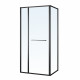 CRUZE душова кабіна 90*90*200см, тип дверей COME IN, профіль чорний, прозоре скло