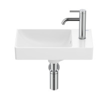 ONA умивальник асиметричний Compacto 45x26 см, з отвором під змішувач, Fineceramic, білий