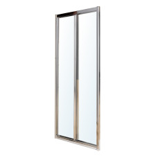 Двері bifold 80*195см, профіль хром, скло прозоре