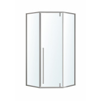 MORA 90-P душова кабіна 90*90*200 см п'ятикутна, двері розпашні, профіль хром, скло прозоре