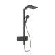 RAINDANCE ALIVE Q душова система Showerpipe 210/340, 1jet, з термостатом, шліфованний чорний хром