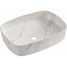 VOLLE PIEDRA умивальник накладний 50*37*13,5 см, світлий мармур