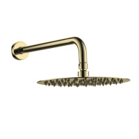 CASCADA R100 душ верхній, d300 мм, кронштейн, SS, cepillado oro