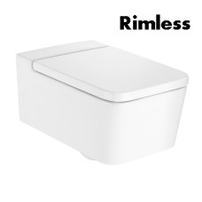 INSPIRA Square унiтаз 370*560*440мм, пiдвiсний, квадратний, Rimless, горизонтальний випуск