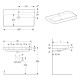 SMYLE SQUARE умивальник 90*48см, з отвором під змішувач у центрі, перелив видимий