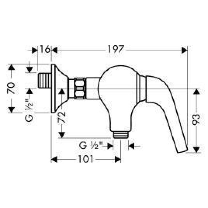 Axor Terrano - змішувач в душову кабіну (сатінокс) HANSGROHE 37600810