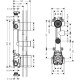 AXOR Прихована частина для термостату 38*12см для 3х споживачів