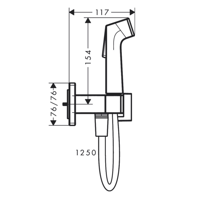 HANSGROHE E гігієнічний душ, зі шлангом 1,25 м і тримачем, колір полірованне золото¶