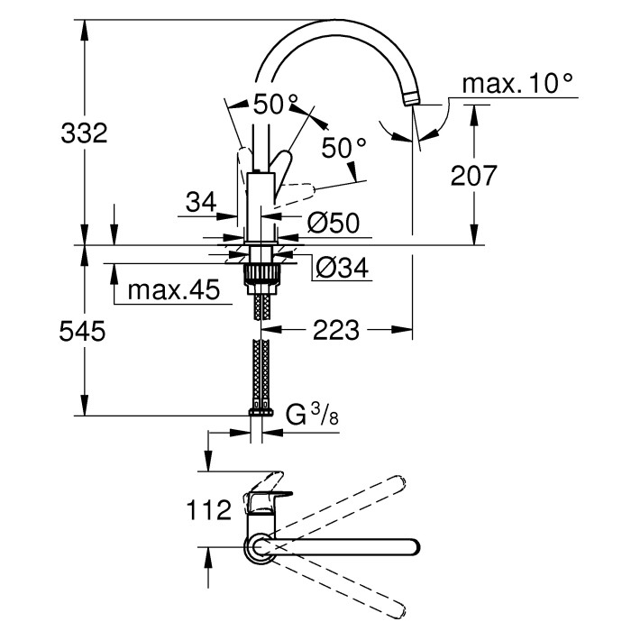 Змішувач для кухні GROHE START 31554001