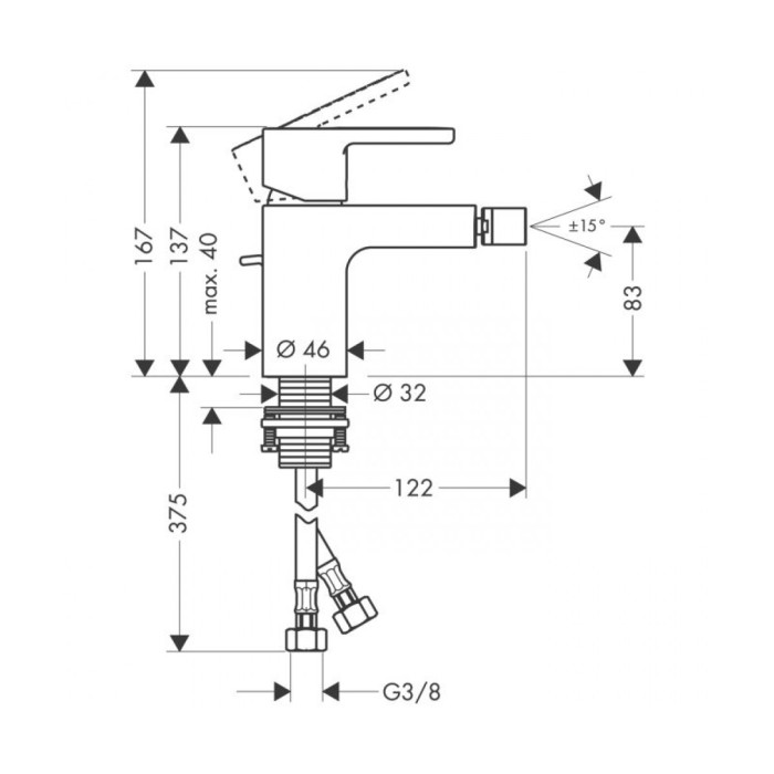 Metropol S - змішувач на біде HANSGROHE 14262000