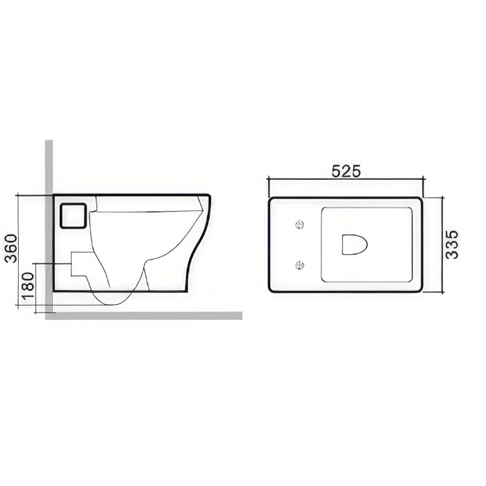 FLEX унітаз 52,5*33,5*36см підвісний, сидіння Duroplast Slim slow-closing