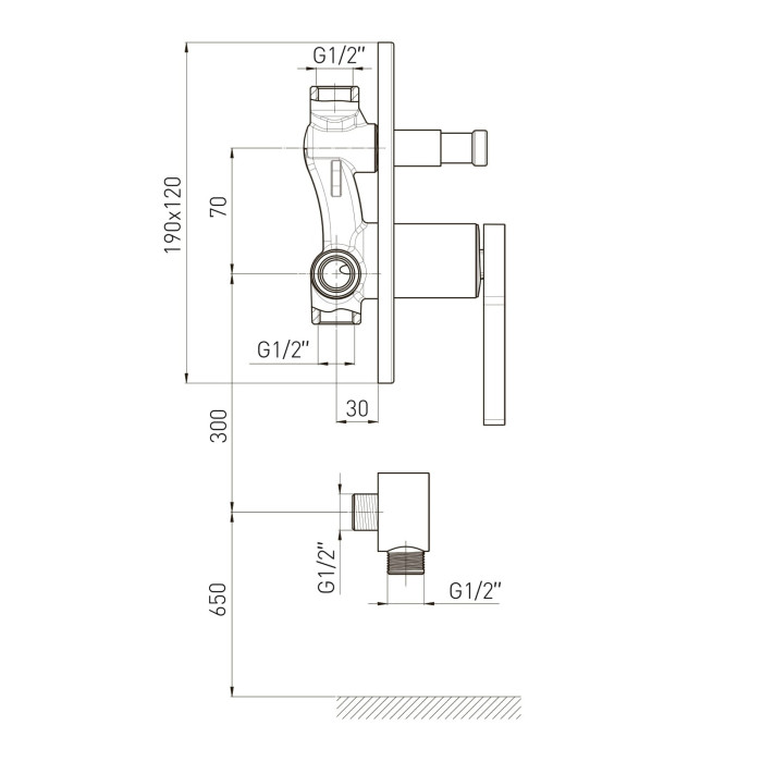 MORA змішувач прихованого монтажу, 1-F, cromo