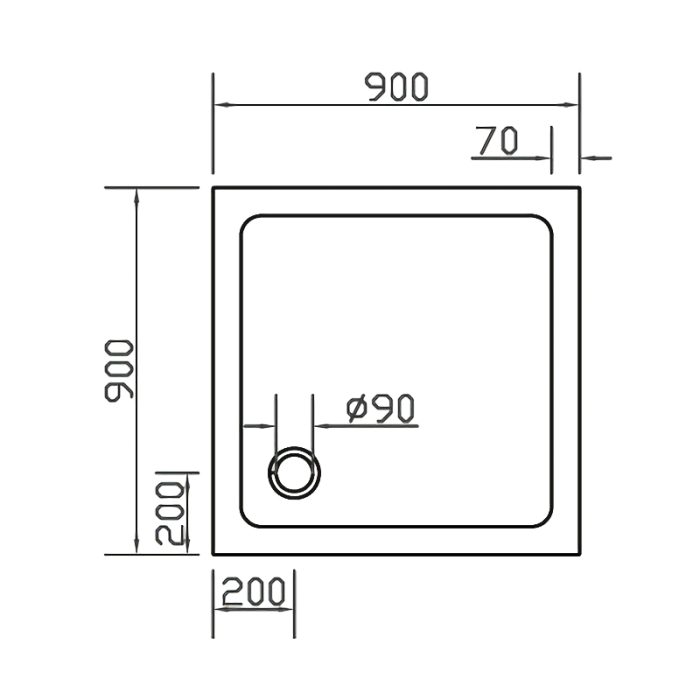 Піддон CMC 900*900*35 квадратний