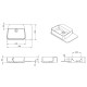 Умивальник 58*37*12,5см підвісний, з поличкою кам'яний Solid surface