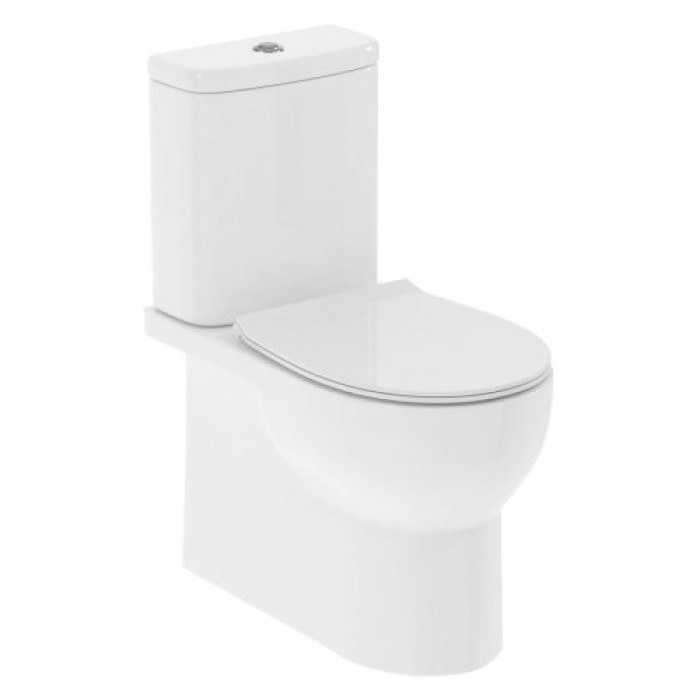 BAUTA унітаз підлоговий без ободка 34,7*61*79см, гор. випуск, з сидінням Slim Soft Close