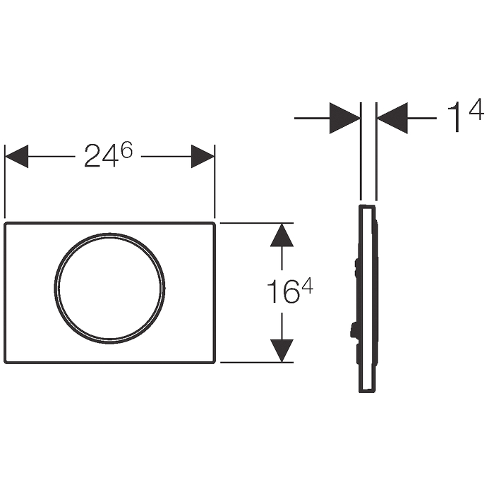 SIGMA10 ROUND змивна клавіша, для змивання/ зупинки змивання, чорний/ глянцевий хром
