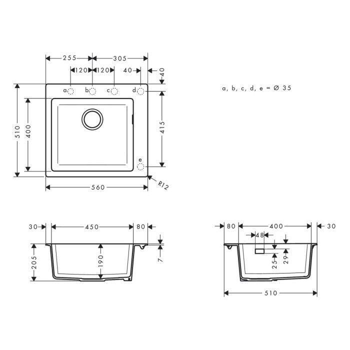 S510-F450 мийка для кухнi, вбуд., розмiри вирiзу: 54*49см, iз матерiалу Silicatec, колiр чорний графiт