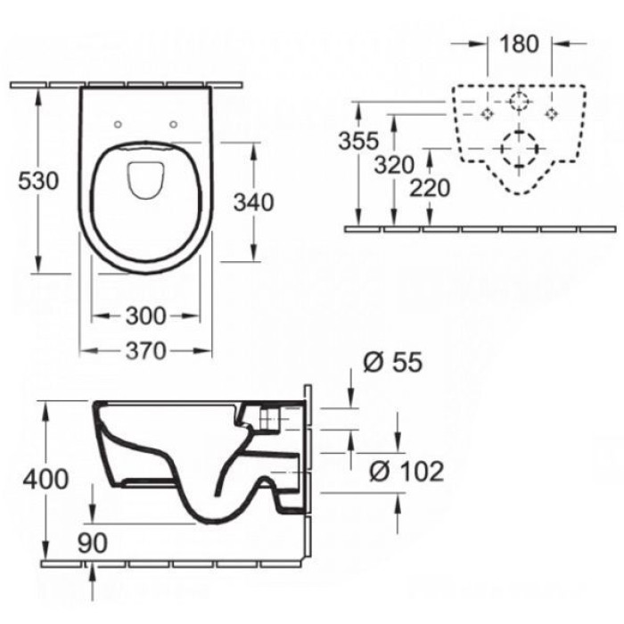 AVENTO унiтаз пiдвiсний, гориз випуск, Direct Flush, з сидiнням QuickRelease, SoftClosing