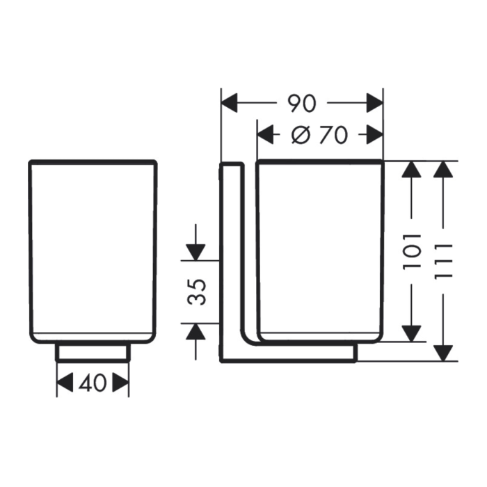 AXOR UNIVERSAL RECTANGULAR стакан підвісний, хром