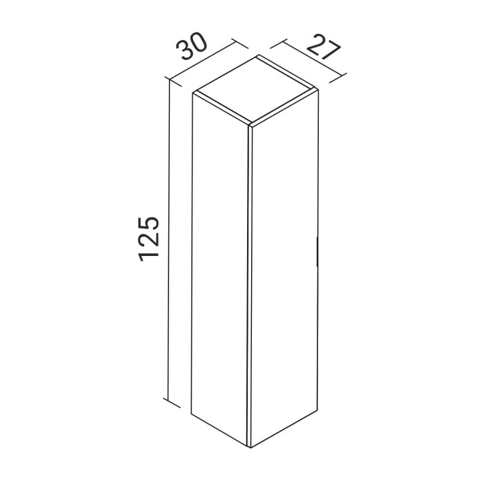 MORETTA пенал підвісний 125*30*27см, black