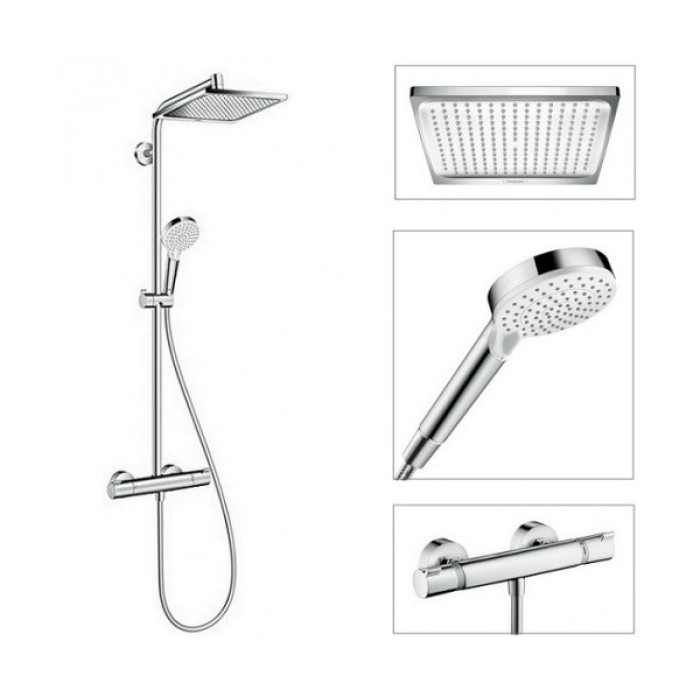 Crometta Е 240 1jet Showerpipe Душова система з термостатом, хром