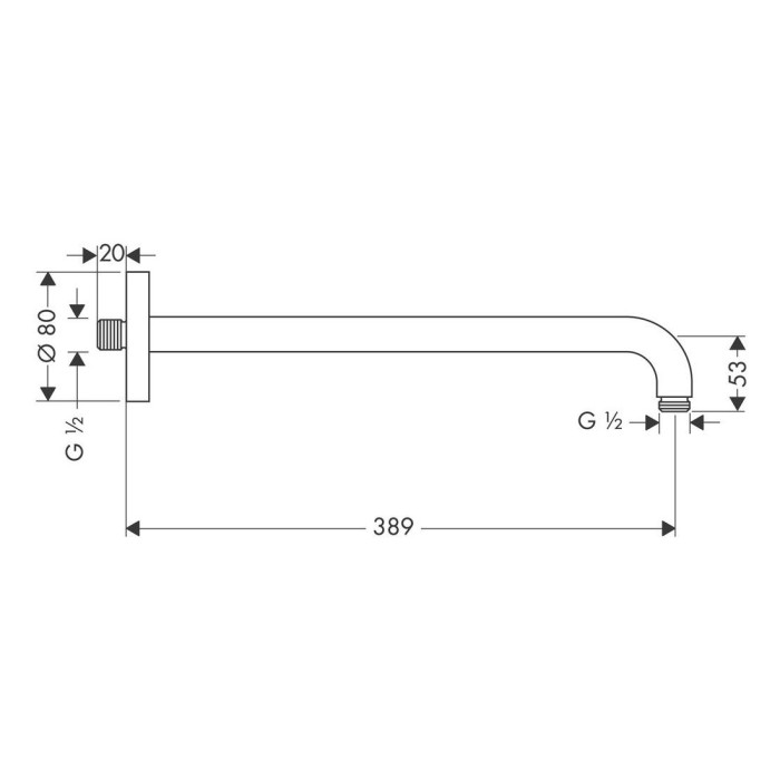 Hansgrohe Кронштейн для душу 389мм