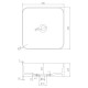 Умивальник 40*40*12,5см накладний кам'яний Solid surface