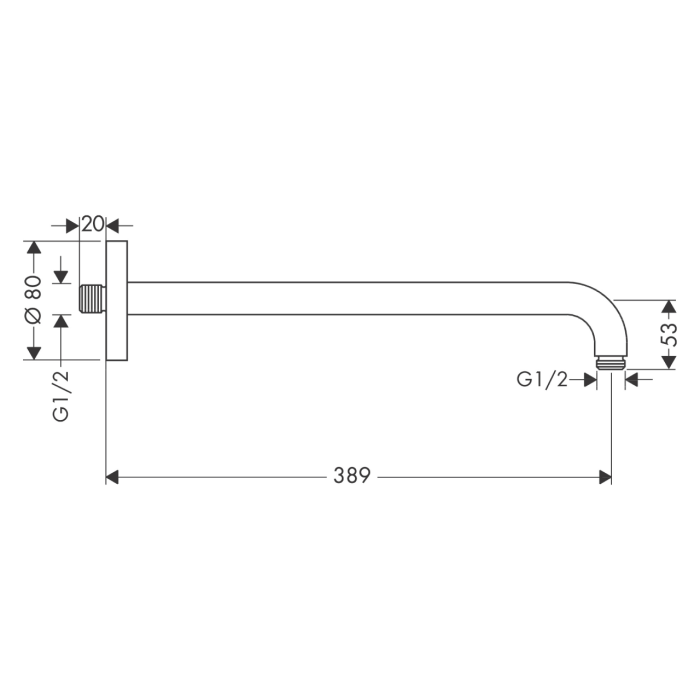 CROMA SELECT S тримач  душу 389мм, 1/2', шліфована  бронза