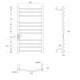 i-HEAT рушникосушарка електро, 120W, 500 * 900мм, AISI 304, 11п. (4-4-3) коло, стійки квадрат, таймер, терморегулятор, сталь полірована, лівий