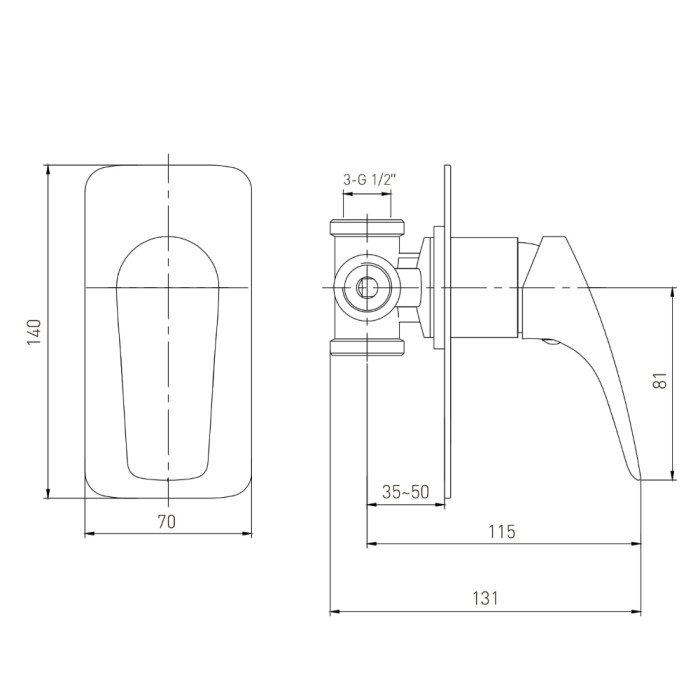 ORLANDO змішувач прихованого монтажу, 1-F, cromo