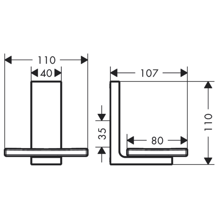 AXOR UNIVERSAL RECTANGULAR мильниця підвісна, хром