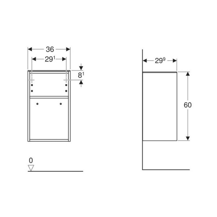 SMYLE SQUARE тумба 36*60*29,9см, відчинена, лава/фарбований матовий