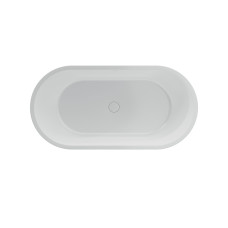 Ванна акрилова окремостояча суцільнолита PureLine 1600x800 White/Matt Black з сифоном