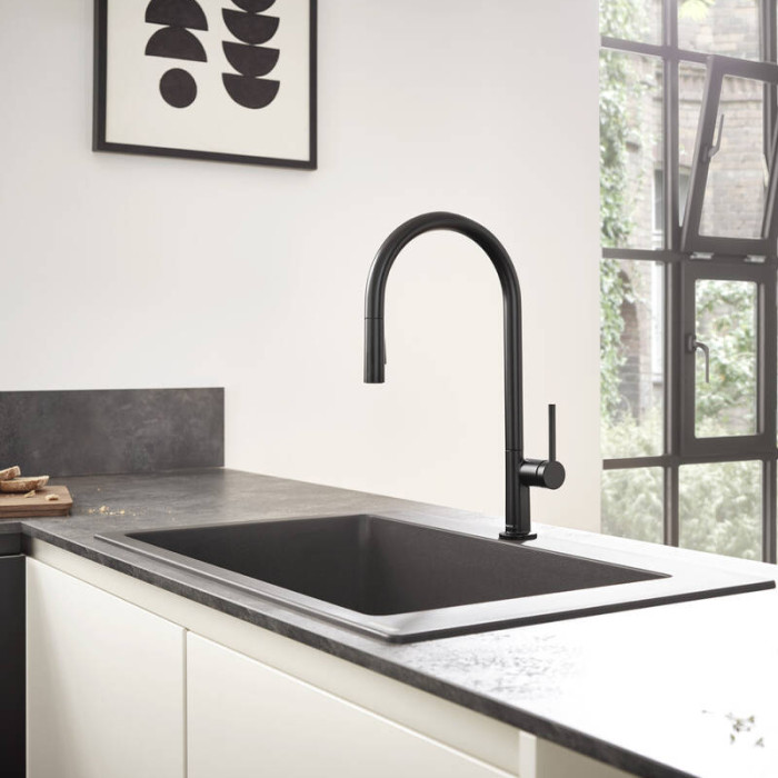 Кухонна мийка кам'яна HANSGROHE 43313170, чорний