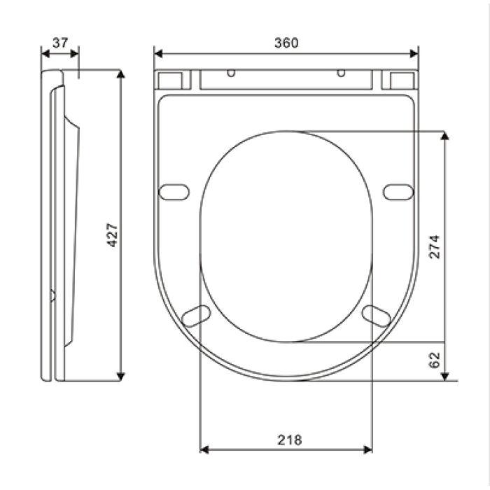 6101 Сидіння duroplast slow-closing (427*360 мм)