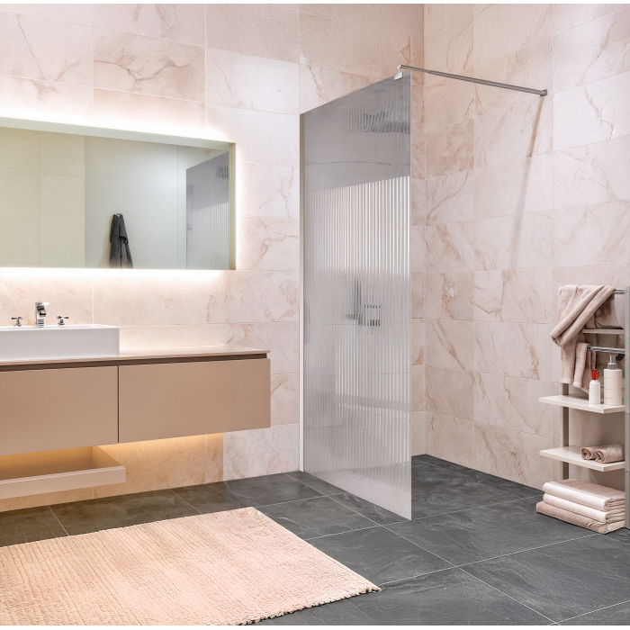 IMPRESE душова стінка WALK-IN з профілем та тримачем, 100*200см, хром, скло mávat