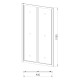 Двері bifold 90*195см, профіль хром, скло прозоре