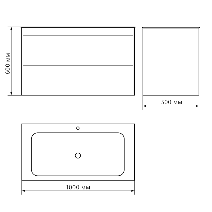 Комплект меблів: тумба + умивальник VILLEROY&BOCH FINION, 100см, білий матовий