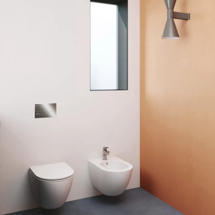 COMODA унітаз підвісний 50 см, із системою змиву VORTEX, покриття SuperGLAZE, колір білий глянсовий/білий матовий