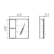 ATLAS дзеркальна шафа 60*60см, дуб