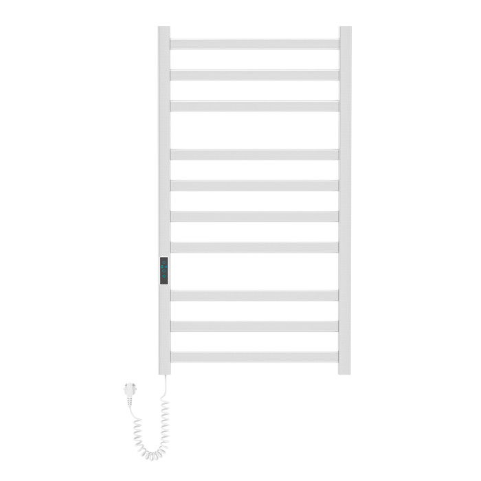 i-HEAT рушникосушарка електро, 120W, 500 * 900мм, AISI 304, 10п. (3-4-3) напівовал, стійки квадрат, таймер, терморегулятор, сталь сатин, лівий