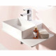 Умивальник 58*37*12,5см підвісний, з поличкою кам'яний Solid surface