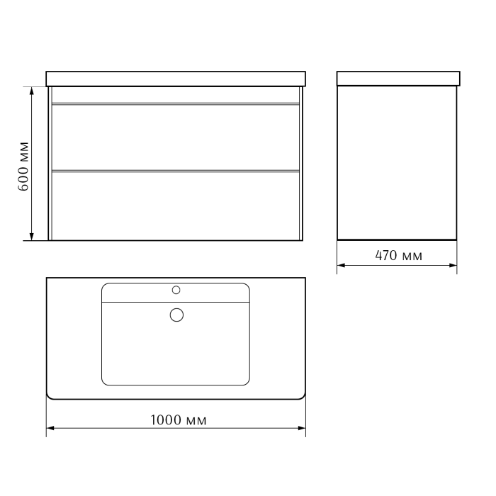 Комплект меблів: тумба + умивальник VILLEROY&BOCH VERITY DESIGN, 100см, білий матовий