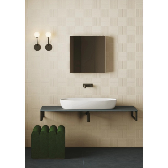 ELEGANCE CIRCLE умивальник накладний 60*40 см, колір перлинний