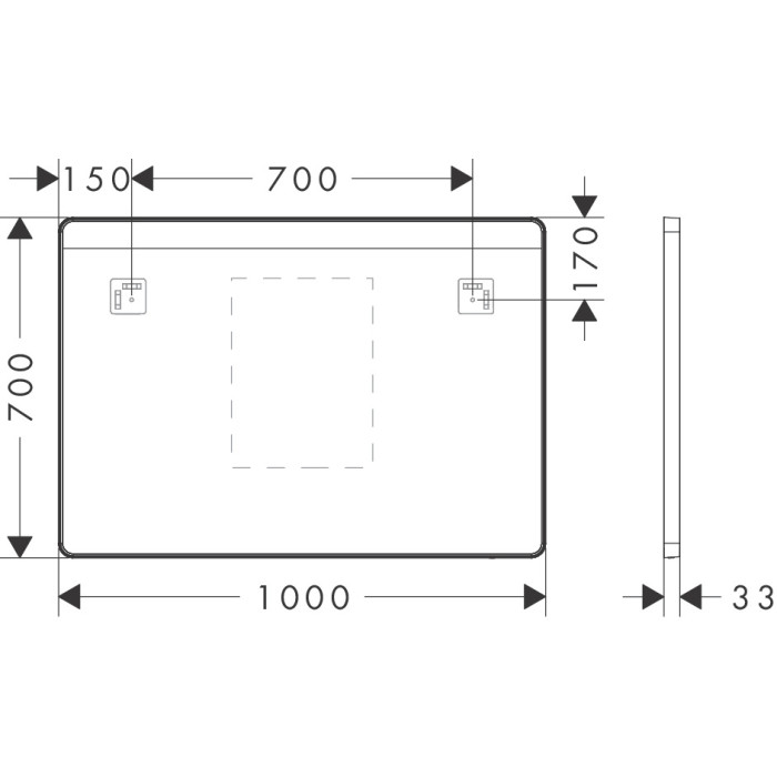 XARITA LITE Q дзеркало 100*70см з горизонтальною  LED підсвіткою
