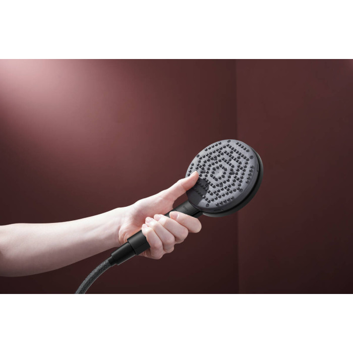 RAINDANCE ALIVE SELECT S душовий набір EcoSmart (ручний душ 3режими, шланг, тримач), чорний матовий