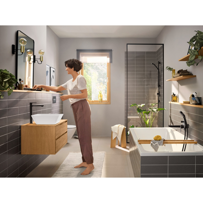 REBRIS E змішувач для умивальника 240, CoolStart, чорний матовий