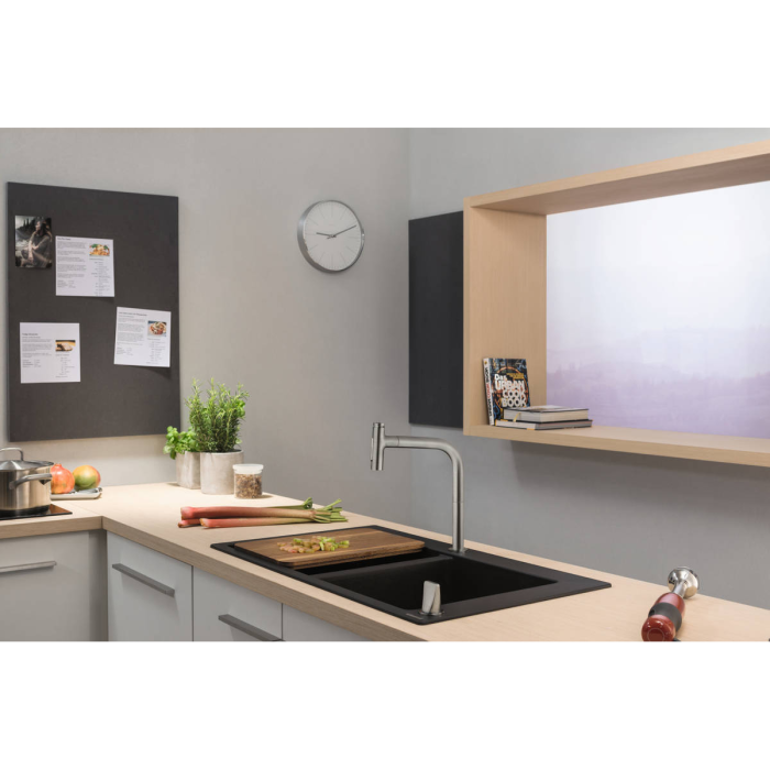 Кухонна мийка кам'яна HANSGROHE 43316170, чорний