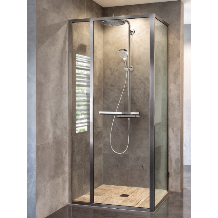 CRUZE душова кабіна 90*90*200см, тип дверей COME IN, профіль  хром, прозоре скло